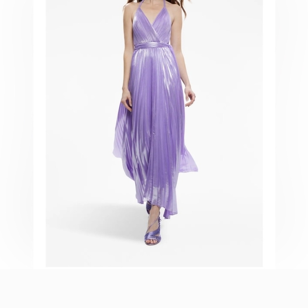 Alice + Olivia Lavender Halter Dress